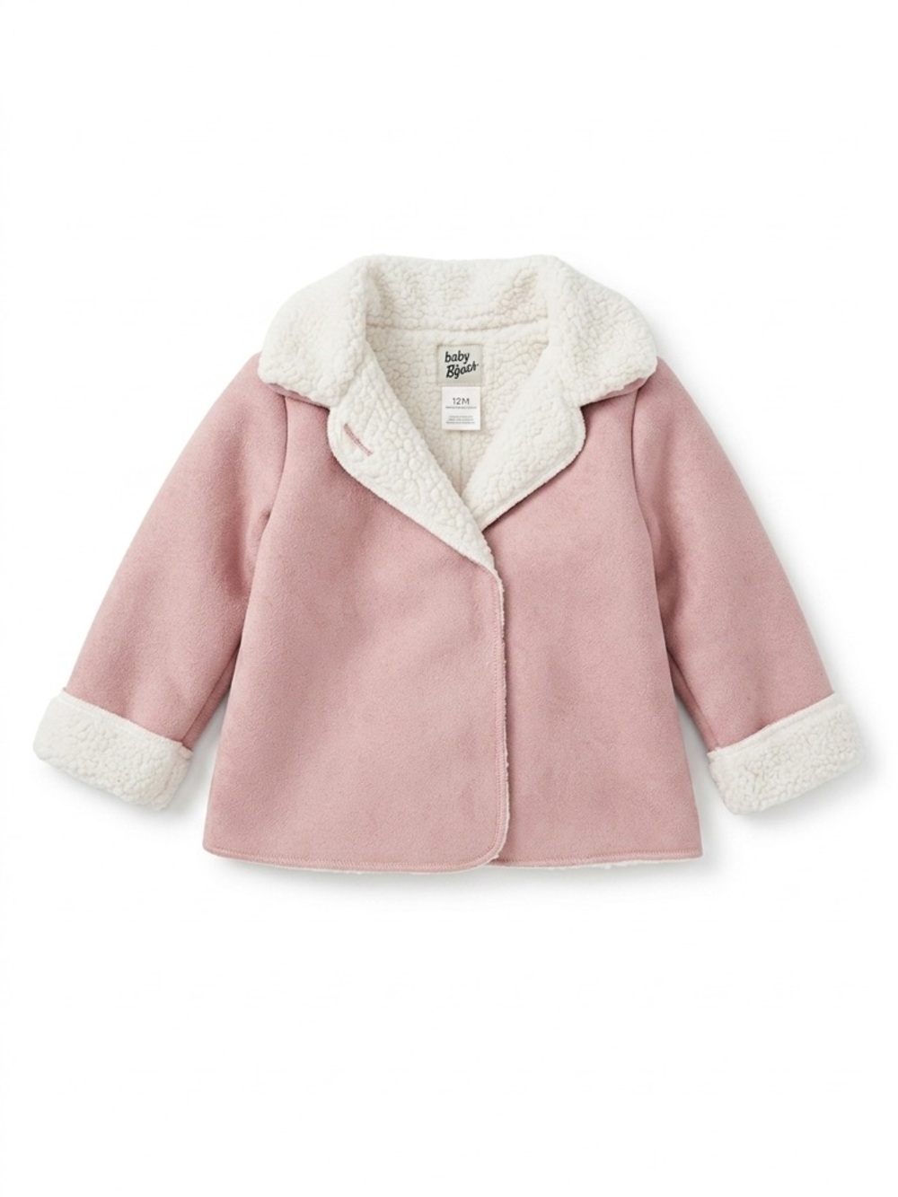Baby B’gosh Pink Sherpa Coat 12M | Cozy Fleece Lined Winter Jacket